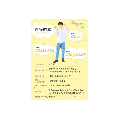 個人資料卡 西野統真ver.