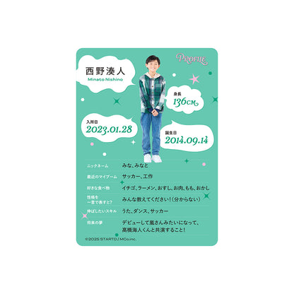 個人資料卡 西野湊人ver.